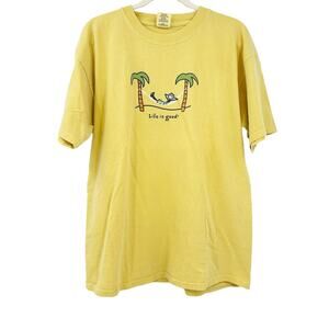 Life Is Good Mens Tropical Beach Summer Jake Palm Hammock Short Sleeve T Shirt L